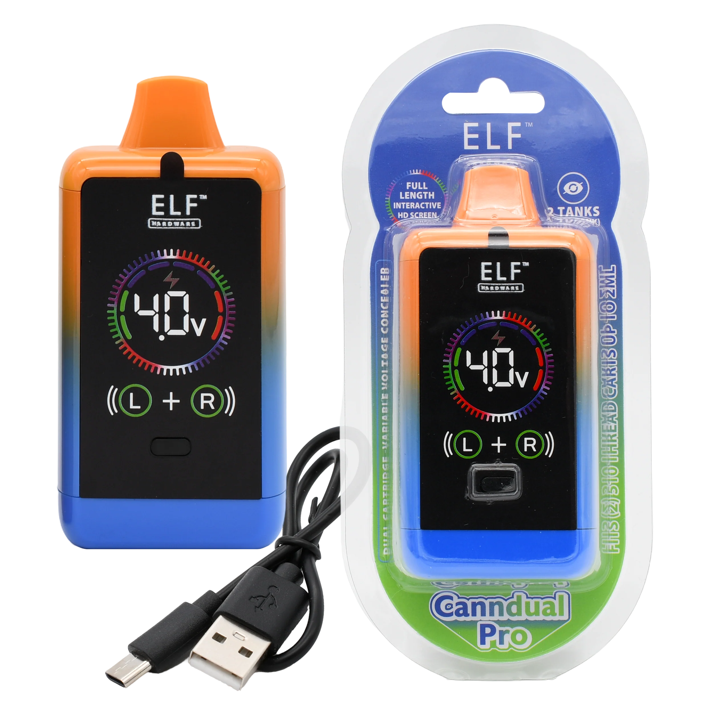 ELF Canndual Pro Discreet Dual 510 Thread Vape Cart Battery - Image 9