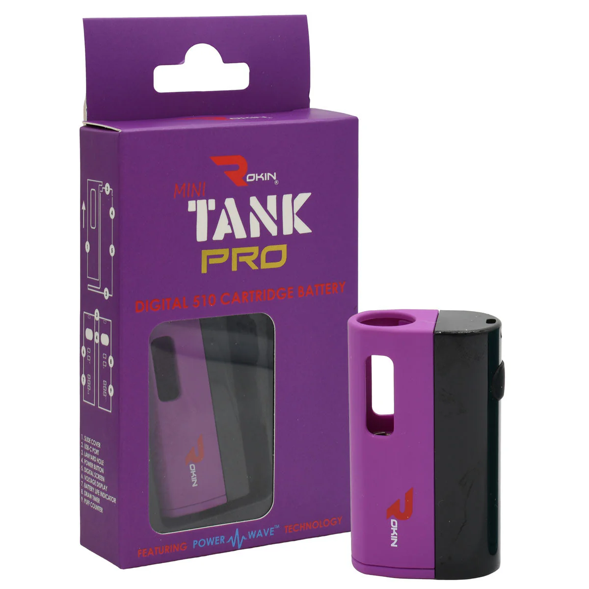 Rokin TANK PRO 510 Thread Vape Cart Battery - Image 6